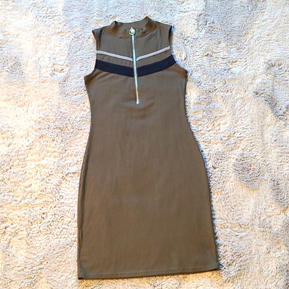 No Boundaries Army Green Bodycon Dress, XS